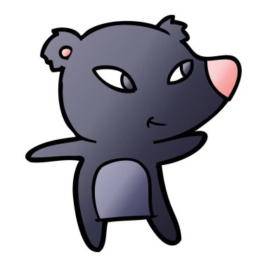 Tatlı çizgi film ayısının vektör çizimi