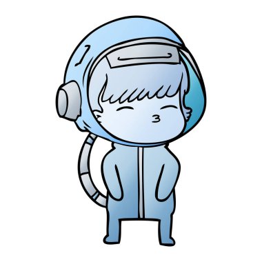 vektör çizim karikatür meraklı astronot