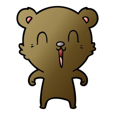 mutlu karikatür ayı vektör çizim