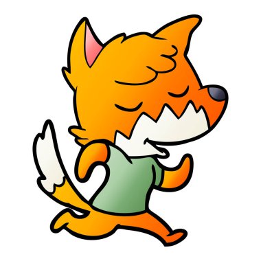 vektör çizim dostu karikatür Fox