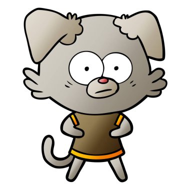 vektör çizim gergin köpek çizgi film