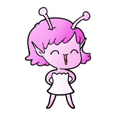 çizgi film yabancı kız gülerek