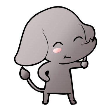 vektör çizim sevimli çizgi fil