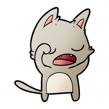  kedi karikatür konuşma vektör çizim