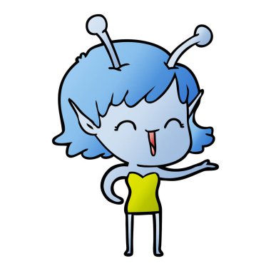 çizgi film yabancı kız gülerek