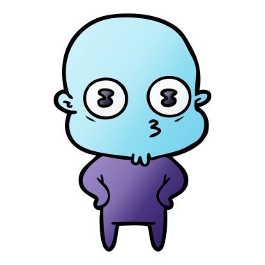 çizgi film garip kel uzay adamı