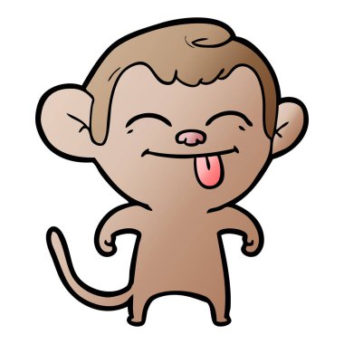 Komik karikatür maymun vektör çizim
