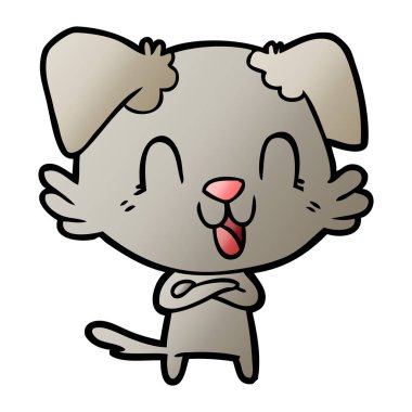 vektör çizim karikatür köpek gülen