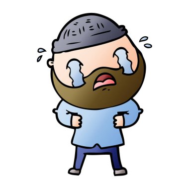 sakallı adam ağlıyor çizgi film