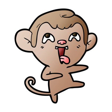 deli karikatür maymun vektör çizim