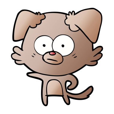 vektör çizim gergin köpek çizgi film