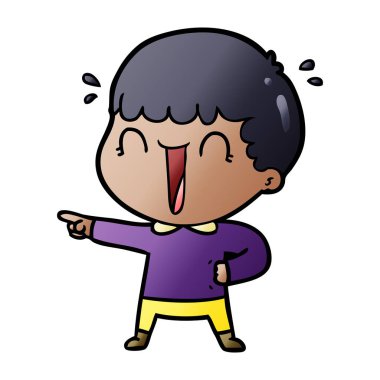 çizgi film adam işaret parmağı gülüyor