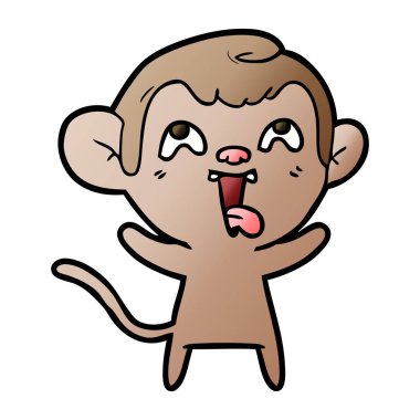 deli karikatür maymun vektör çizim