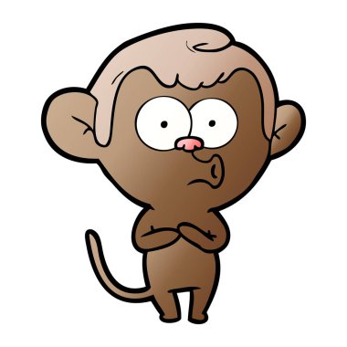 vektör çizim karikatür maymun hooting