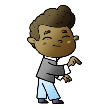 mutlu çizgi film adam vektör çizim