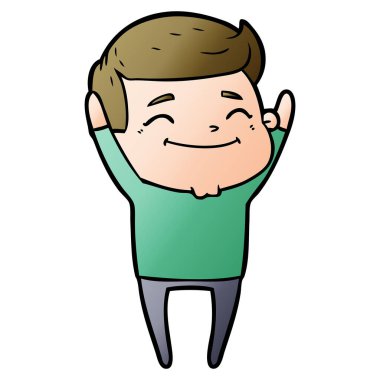 mutlu çizgi film adam vektör çizim