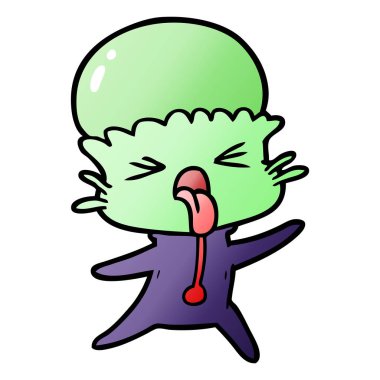 garip karikatür uzaylı vektör çizim