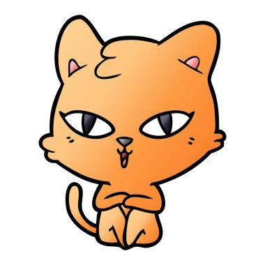 Çizgi film kedisinin vektör çizimi