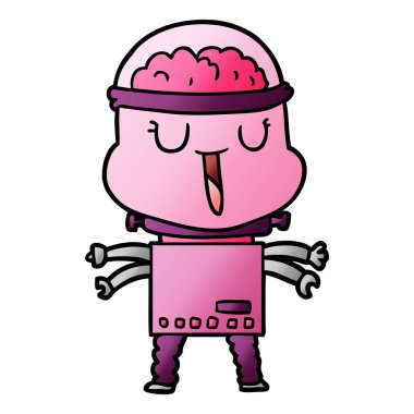 mutlu karikatür robot vektör çizim