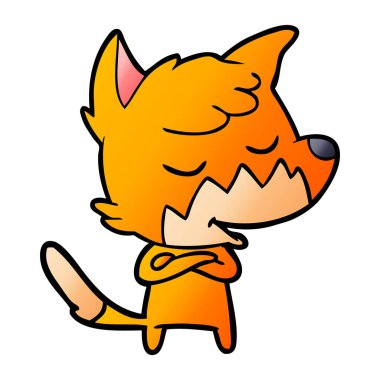 vektör çizim dostu karikatür Fox