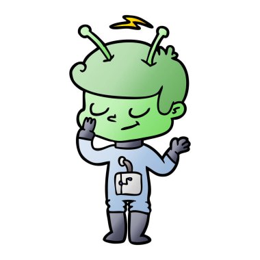 Dostu karikatür spaceman vektör çizim