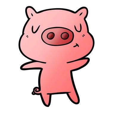 vektör çizim karikatür içerik domuz