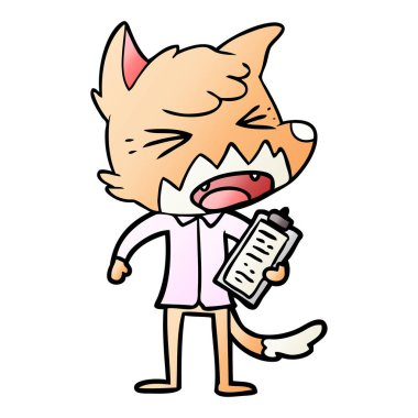 kızgın çizgi film fox vektör çizim