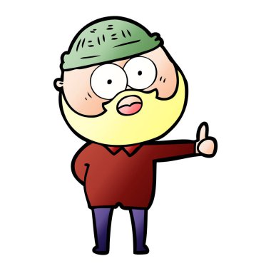 çizgi film tabela Yaşasın vererek adam sakallı