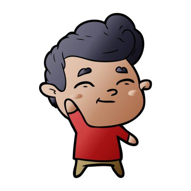 mutlu çizgi film adam vektör çizim