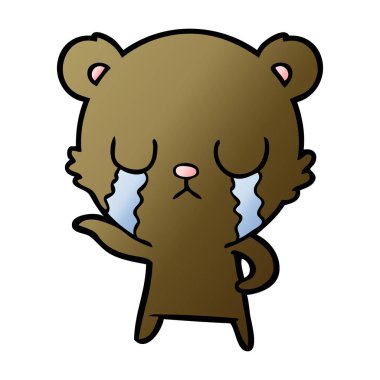 vektör çizim karikatür ayı ağlama