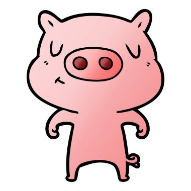 vektör çizim karikatür içerik domuz