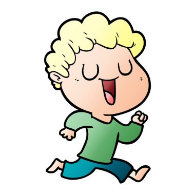 vektör çizim karikatür adam gülen