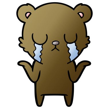 vektör çizim karikatür ayı ağlama