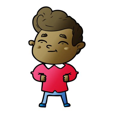 mutlu çizgi film adam vektör çizim