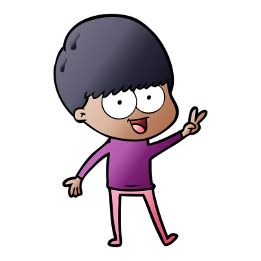 Sallayarak mutlu çizgi film çocuk