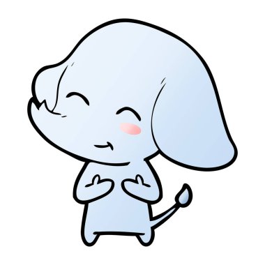 vektör çizim sevimli çizgi fil