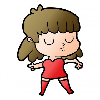 vektör çizim karikatür kayıtsız kadın