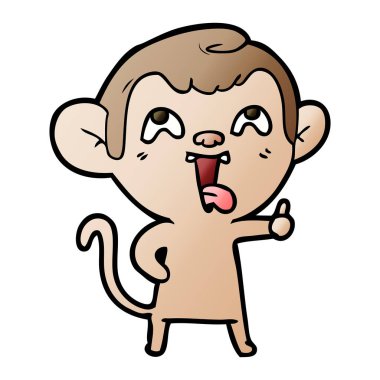 deli karikatür maymun vektör çizim