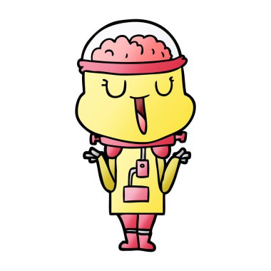 mutlu karikatür robot vektör çizim