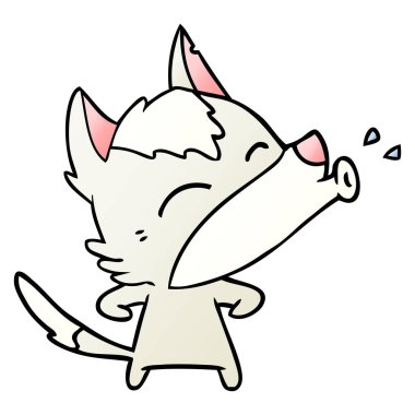 uluyan kurt karikatür, vektör çizim