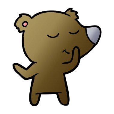 mutlu karikatür ayı vektör çizim