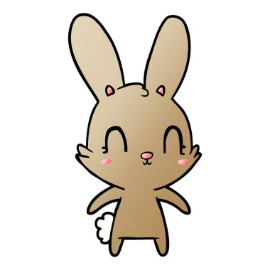 Tatlı çizgi film tavşanının vektör çizimi