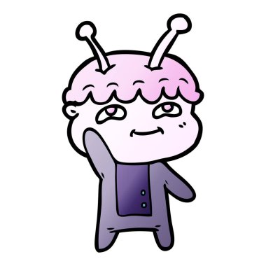 Dostu karikatür spaceman vektör çizim