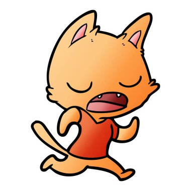  kedi karikatür konuşma vektör çizim