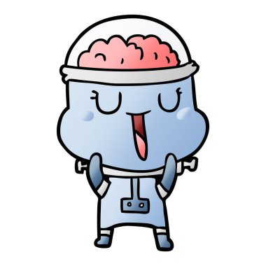 mutlu karikatür robot vektör çizim