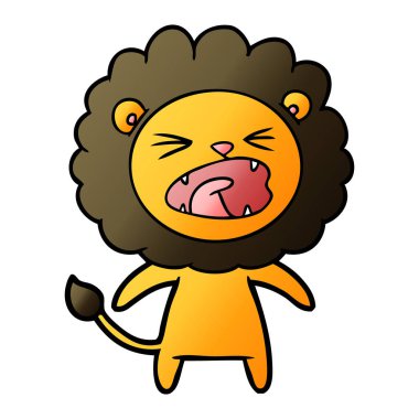 vektör çizim karikatür kızgın aslan