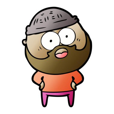 vektör çizim karikatür sakallı adam