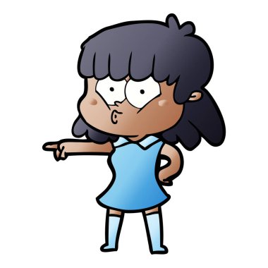 çizgi film ıslık kız işaret