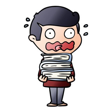 çizgi film adam tamamen stresli kitaplar