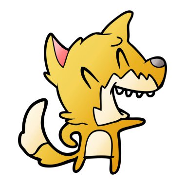 Tilki çizgi film gülen vektör çizim